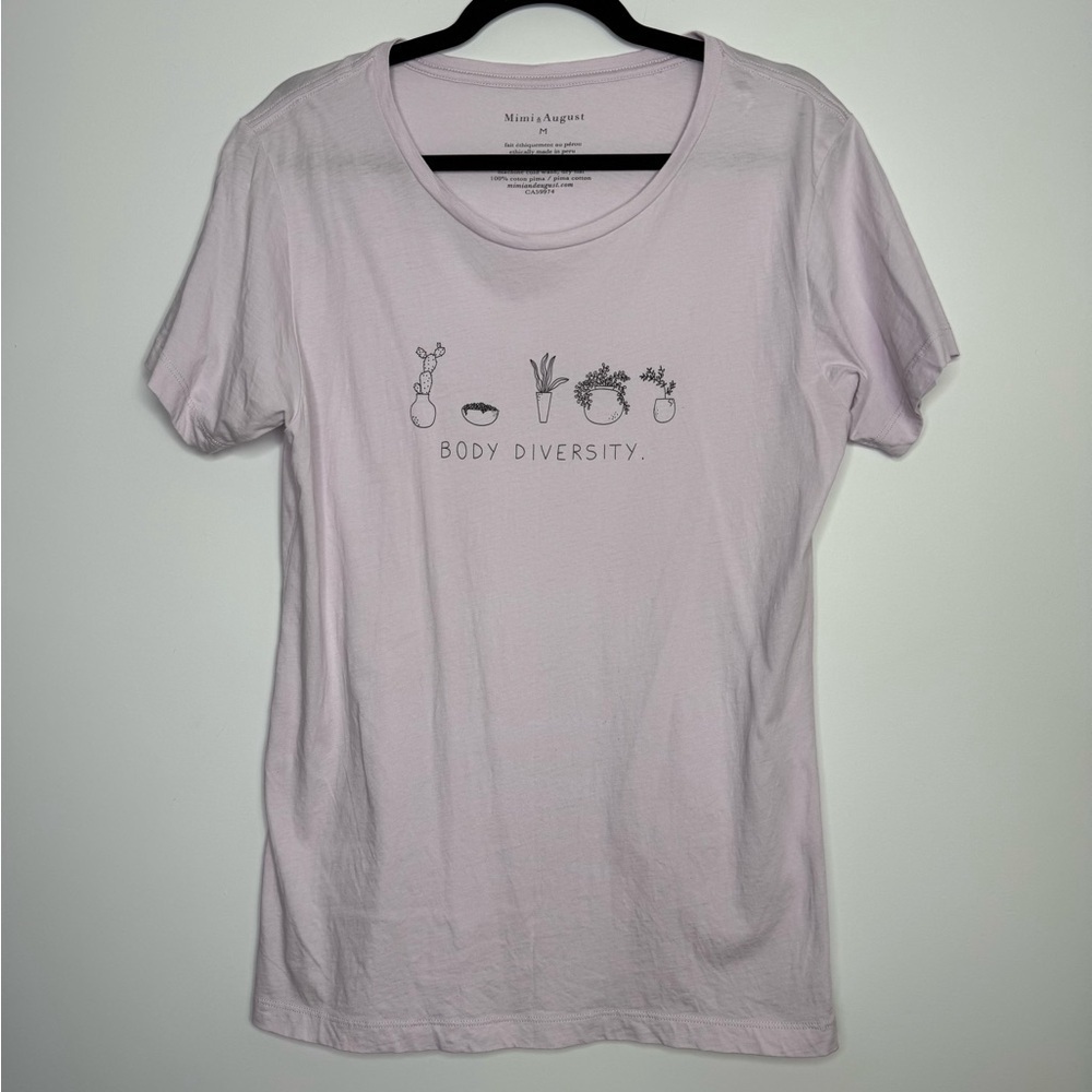 Mimi & August pink Plant Diversity T-shirt size medium